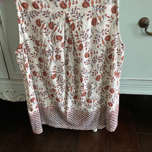 Lucky Top Sleeveless V-Neck Print Sz S Crop Top - Picture 13 of 15